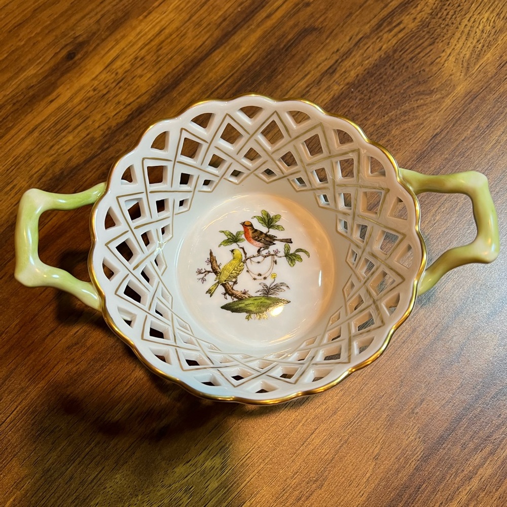 Herend porcelain hand painted basket